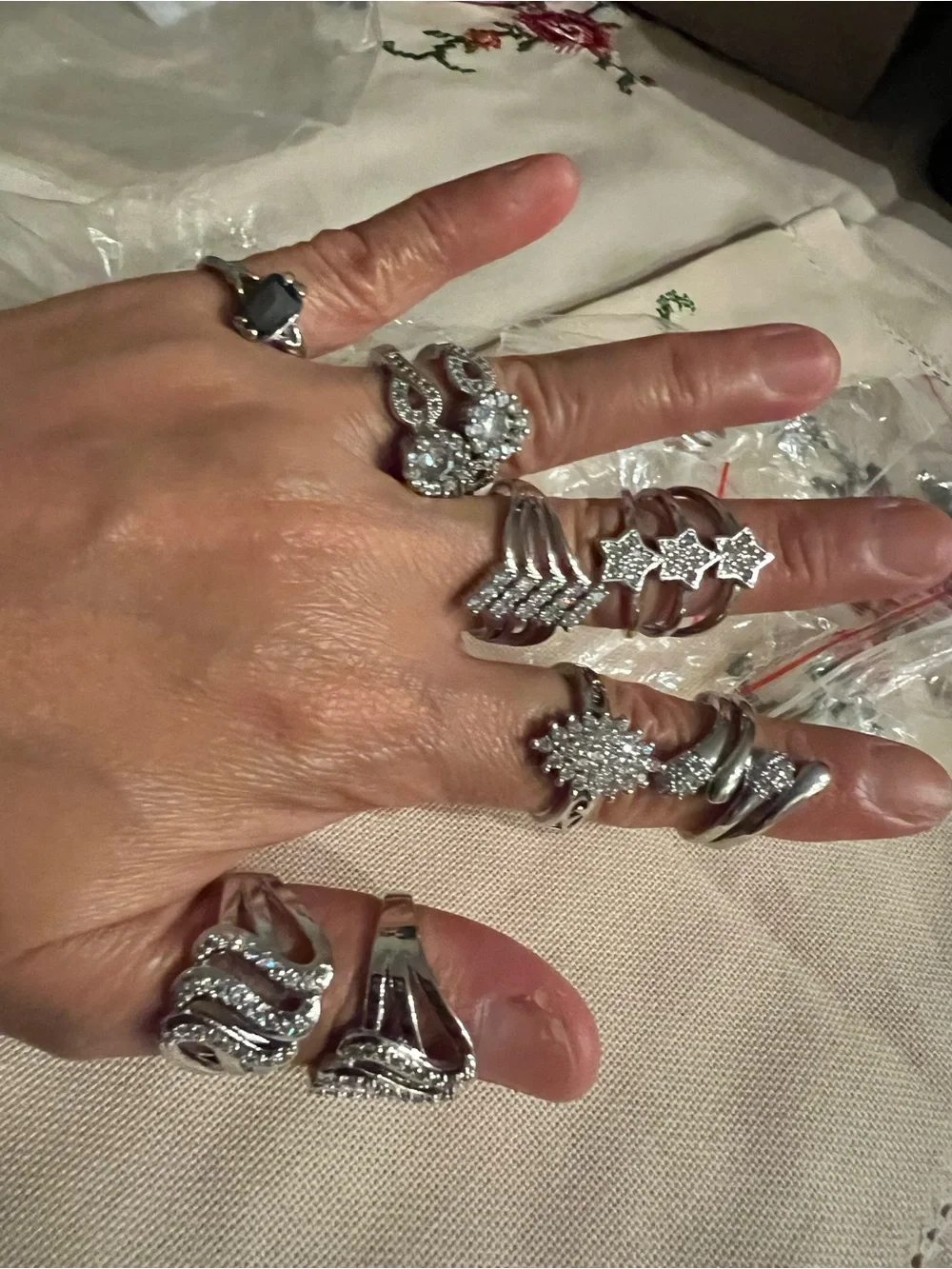 Real Silver rings with CZ’s stones and different designs .